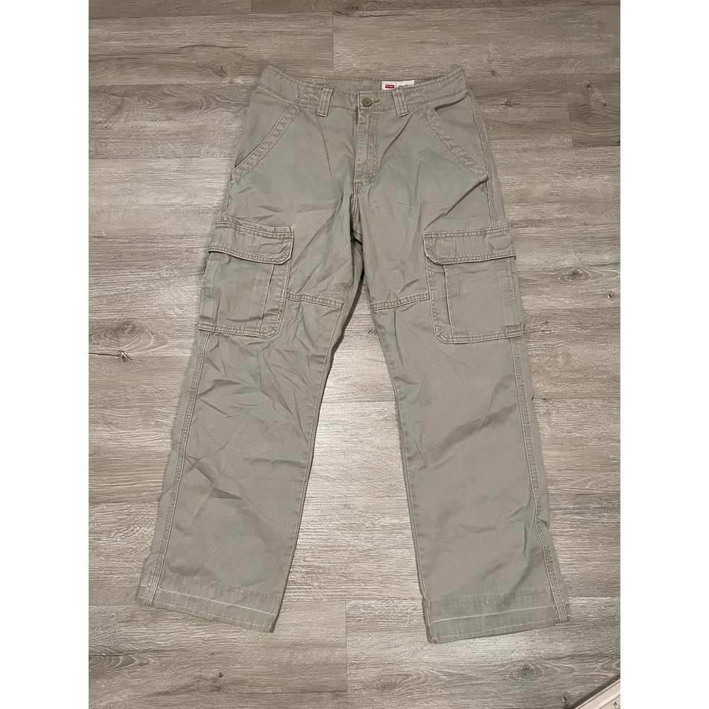 Wrangler Cargo Pants Men's Sz 30x30 Beige Relaxed Fit Brown Pockets Outdoor